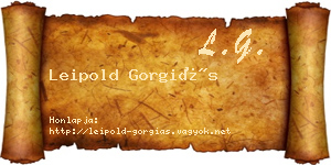 Leipold Gorgiás névjegykártya